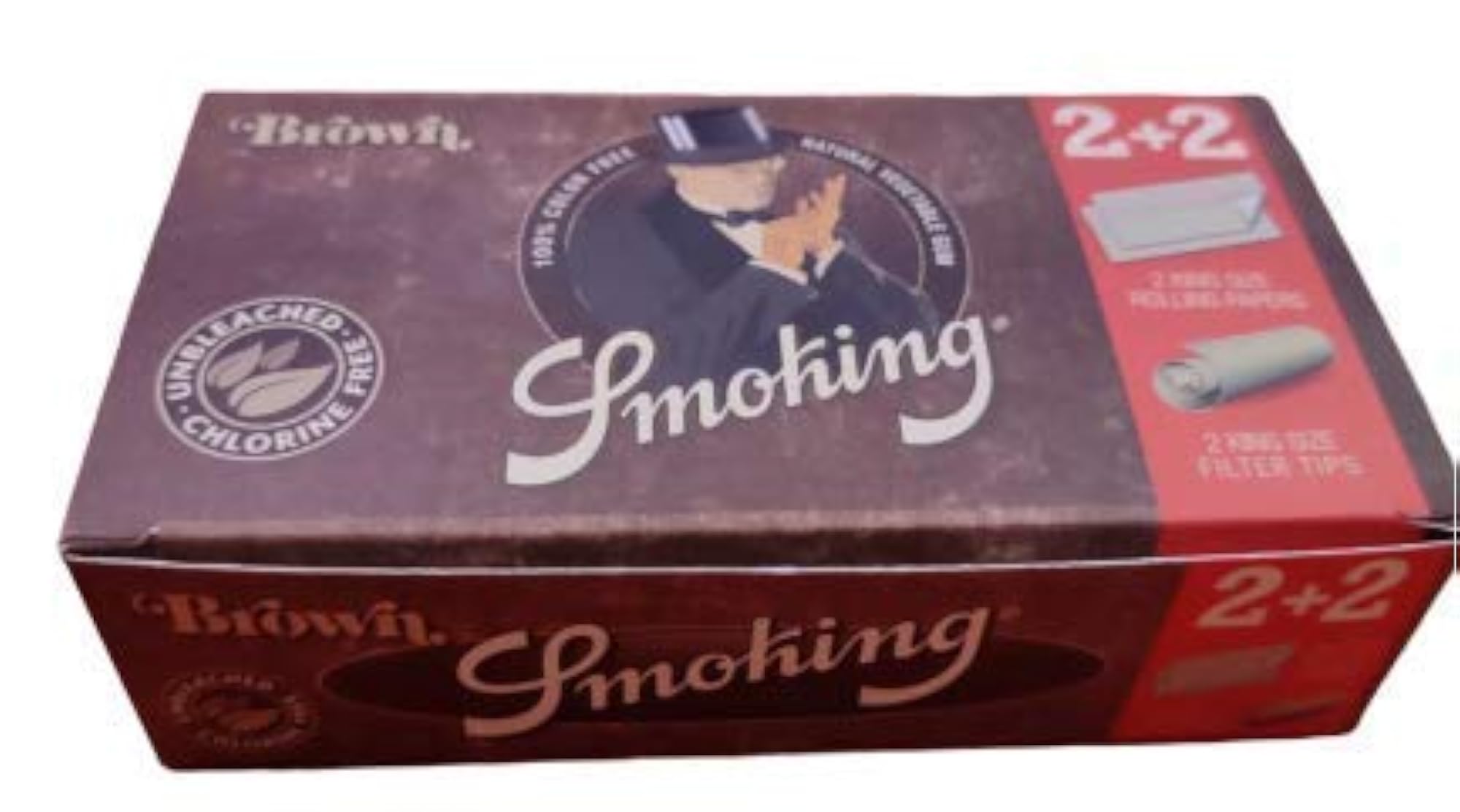 Brown Cigarette Rolling Paper, 2+2 Pack of 1 Box