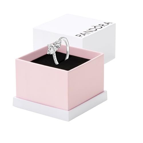 Pandora Double Heart Sparkling Ring - Sterling Silver Ring for Women - Gift for Her Sterling Silver with Clear Cubic Zirconia - With Gift Box