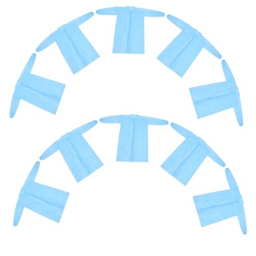Blouses de laboratoire confortables pour port prolongé en tissu bleu Lot de 10 boutons