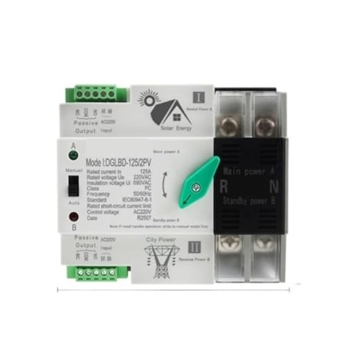Interruptor ininterrumpido de doble potencia 125A para transiciones de energía seguras