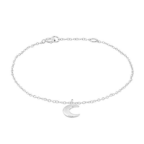 AUBE JEWELRY Hypoallergenic 925 Sterling Silver Bohemian Moon Anklet for Women