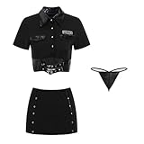 ❥Design: Sexy kurzes Hemd Top, öffnen Sie den Knopf, um die charmante Kurve zu enthüllen, voller sexy Versuchung. Einzigartige und moderne Wickelrock macht Sie mehr charmant, attraktiv, modisch und schick.