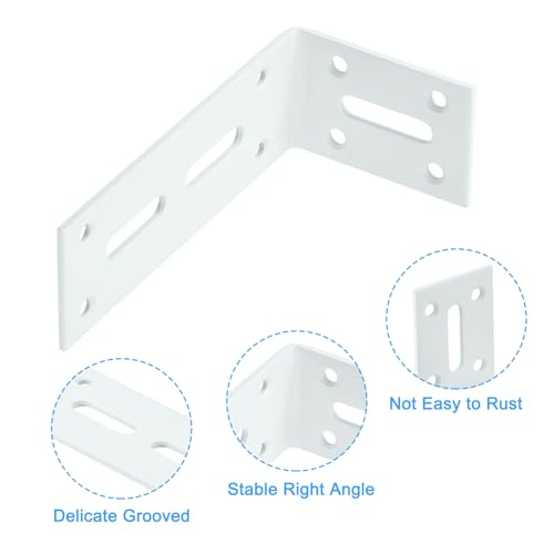 Équerre de fixation réglable en acier inoxydable blanc pour consolider les meubles - 5