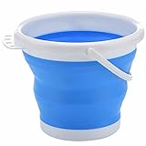 Olla de agua de gran capacidad: el cubo de silicona no solo ocupa poco espacio cuando está plegado, sino que tiene un generoso volumen de 10 litros y se puede transportar fácilmente gracias a un fuerte asa incluso cuando está lleno. Las dimensiones del cubo abierto son 32 x 24 x 10 cm, plegado alto 5 cm. Viajes, camping, pesca, picnics, ropa doméstica, refrigeración de bebidas al aire libre, práctico, infinitas posibilidades de uso, ocupan muy poco espacio en los viajes.