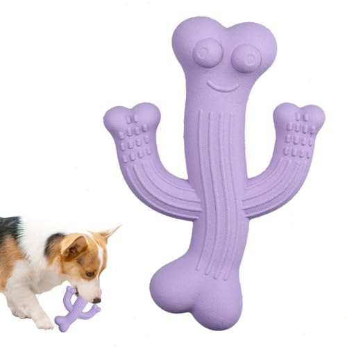 Nuziku Juguetes de dentición para cachorros, de goma natural, indestructible, con forma de cactus, diseño creativo para perros