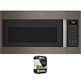 GE JVM7195EKES 1.9 Cu. Ft. Over-the-Range Sensor Microwave Oven Slate Bundle with Premium 2 YR CPS Enhanced Protection Pack