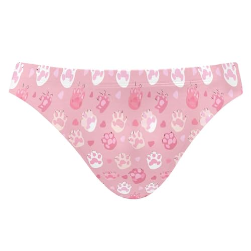 Cat Dog Puppy Pug Paw Print Mens Swimwear Swim Briefs Bikini Swimsuit for Summer Beach L B0403742