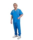 Yoweenton Scrub for Men Scrubs Medical Uniform Man Scrubs Set Medical Scrubs Top and...