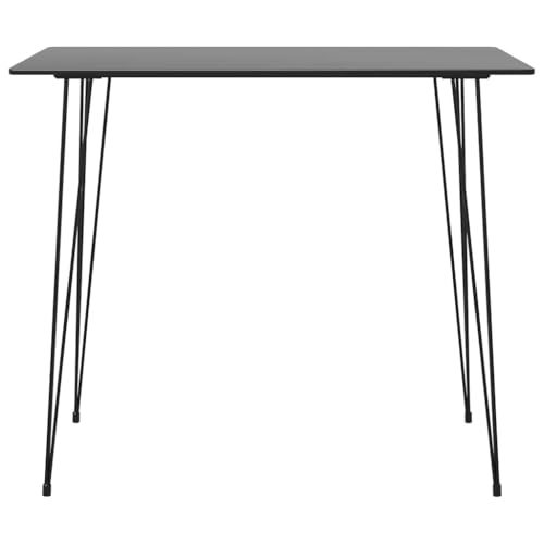 Mesa de bar estrecha con 2 taburetes integrados para ganar espacio negro 2