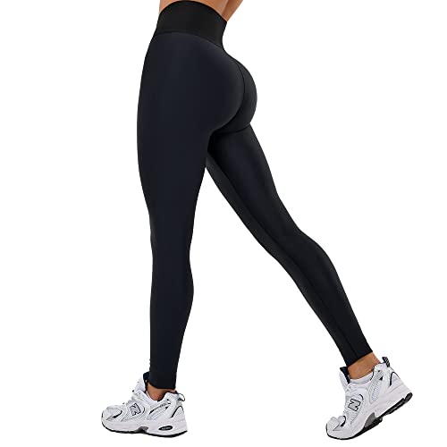 Bona Fide Premium Quality High Waisted Leggings for Women with Unique Design and Tummy Control - Womens Workout Leggings, L, Black