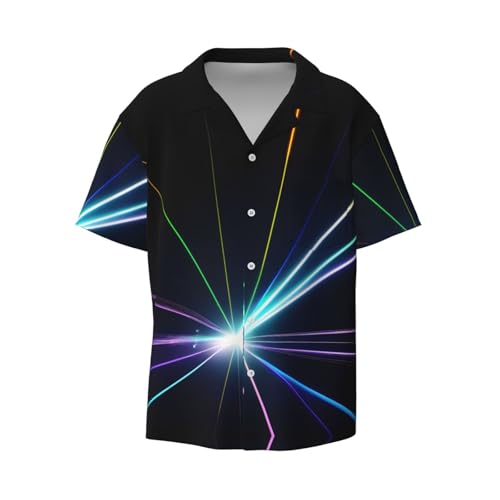 Chemise manches courtes homme imprimé laser coupe classique coton casual style