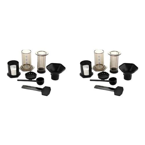 Cryofu 2 cafeteras portátiles para cafeteras francesas, prensadas a mano, filtro antigoteo para oficina, hogar, viajes, campamento, cafetera