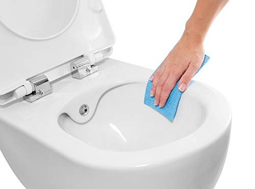 Aqua Bagno | Taharet WC mit Softclose Sitz, Dusch-WC mit Bidet Funktion, Hänge-WC aus Keramik, spülrandlos | 51 cm lang – Bild 7
