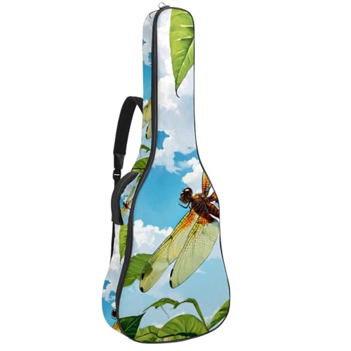 Sac pour guitare acoustique étanche à motif libellule pour musiciens nomades et déplacements