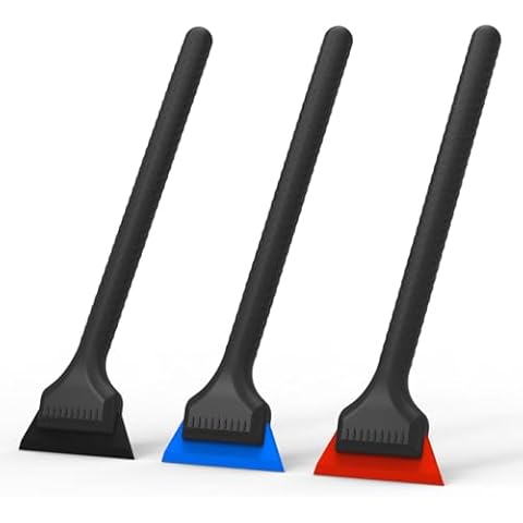 Gomake Vinyl Wrap Tool Kit Small Window Tint Squeegee for Vinyl PPF Tool, 3 PCS Different Hardness Rubber Blade Quarter Squeegee with Anti-Slip Handle for Car Corner Window Windshield Glass Mirror Cover