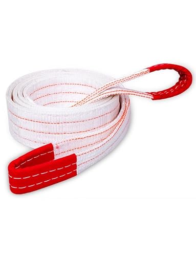 Eslinga de elevación de ojos plana resistente, capacidad de 10000 libras, correa de recuperación de poliéster para cabrestante y protector de árboles, correa de red duradera para un levantamiento