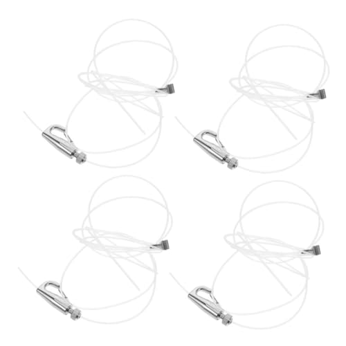 STOBAZA 4 ensembles Kit de Suspension pour Cadres Photo Réglable Acier Inoxydable avec Crochets et Câble Nylon Lot pour Cimaises Tableaux Supports Robustes pour Photos Miroirs et Œuvres