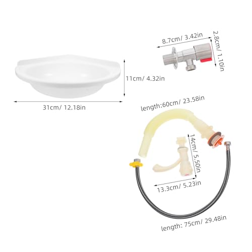 Lavabo d'angle de bureau compact support mural plastique robuste - 3