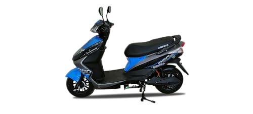 Image of Ampere Powered by Greaves Electric Mobility Reo Li Low Speed Electric Scooter Blue with Portable Charger Booking For Ex-Showroom