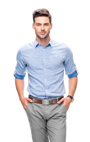 Image of Zitahli Belt Men,Leather Ratchet Belt for Men Dress Casual Every Day with Adjustable Buckle,Trim to Fit For Gift