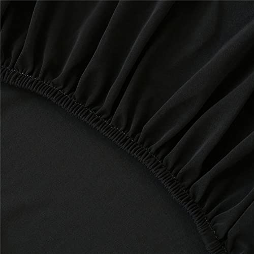 HFCNMY Stool Covers Round,4 Pack Stretch Round Bar Stool Covers Washable Bar Stool Seat Covers Stool Cushion Slipcover Elastic Bar Chair Covers for 13-20 Inch Chair (Black) - Image 5