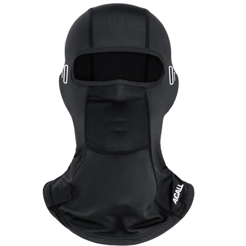 Aicall Balaclava Ski Mask Quick Drying Summer Cooling UV Protector Breathable Face Mask Motorcycle Outdoor Gear for Men Women(Black)