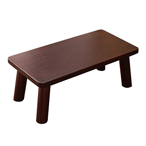 Table basse japonaise bois massif table d'ordinateur table de balcon marron - 2