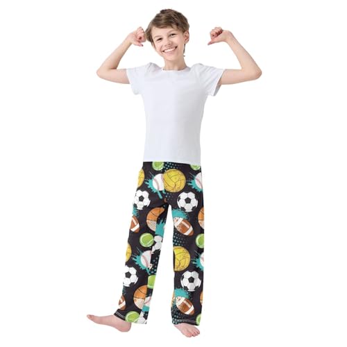 Sport Balls Black Boys Pants for Kids Jogger Pants with Pockets S-XL2