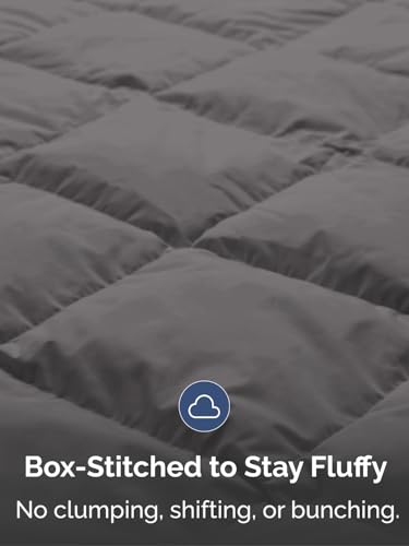 Image of King Size, Dark Gray Alternative Down Comforter - Warm, Lightweight & Breathable Hotel Quality Bedding Set for Men, Women, Kids & Teens - All Season Oversized Cooling Microfiber Duvet Insert Comforter