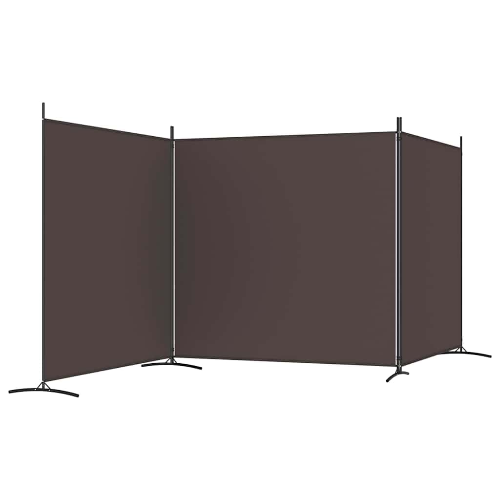 Paravento in tessuto marrone, 525 x 180 cm, pieghevole, autoportante, per soggiorno, camera da letto, ufficio, balcone, giardino, privacy