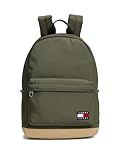 Tommy Jeans Mochila Essential Daily para hombre con funda para laptop, Verde peltre, Talla única, Mochila diaria esencial con funda para portátil