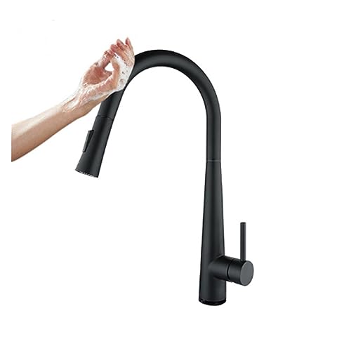 Robinet de cuisine intelligente noir pour simplifier la préparation des repas