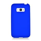 Aimo Wireless LGLS696SK002 Soft n Snug Silicone Skin Case for LG Optimus Elite/Optimus M+/Optimus Plus/Optimus Quest/LS696 - Retail Packaging - Blue