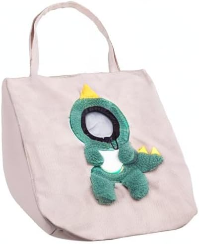 Miniatura 10 de Bolsa de hombro de lona para mascotas, lindo transportador de gatos con forma de dinosaurio, tamaño L, portátil para gatitos y cachorros,