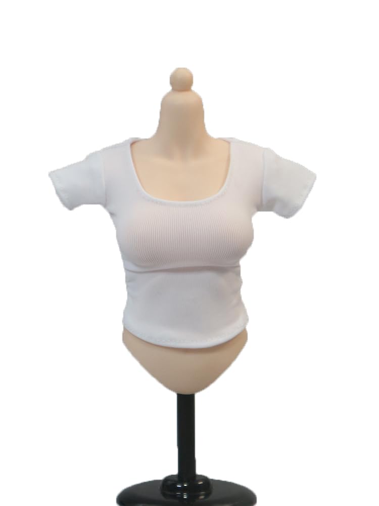 Vêtement femme 1/6 t-shirt blanc extensible figurine 30cm TBL