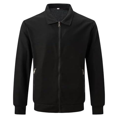 Men's Waffle Knit Casual Zip Jacket Cover