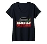 Femme Car Flipper Flip Cars Auto Reseller Acheter Faible Vente Élevée T Shirt avec Col en V