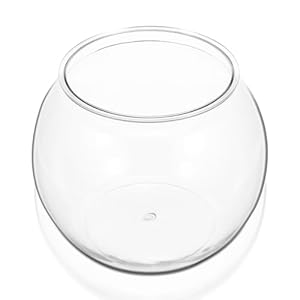VILLCASE Aquarium Small Fish Tank, Plastic Fish Bowl, PET Clear Round Round Bowl Terrarium, Desktop Fish Tank Golden Fish Tank for Home Decor (8.06X7.07inch) Fruit Bowl Fruit Bowl