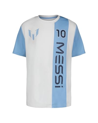 Image of Messi Boys' Lifestyle Short Sleeve Top, Loose-fit Shirt with Logo, Comfortable, All-Day Wear