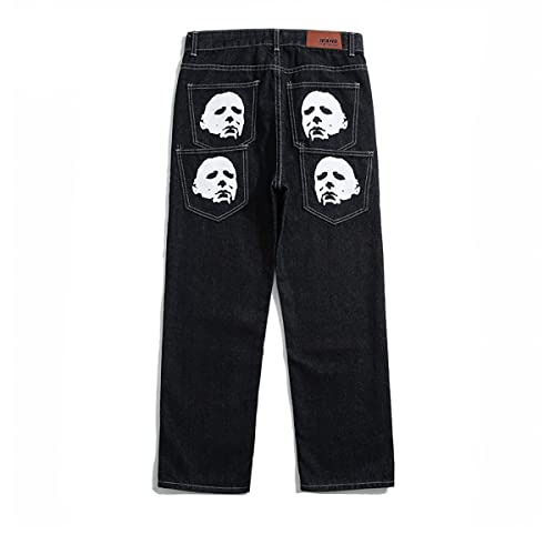 American Street Jeans Men and Women Straight Tube Loose Fried Street Pants Fashionable ins Design Sense Niche