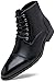 Jousen Mens Boots Leather Dress Boots for Mens Cap-Toe Fashion Boots for Men (AMY8186 Black 11)