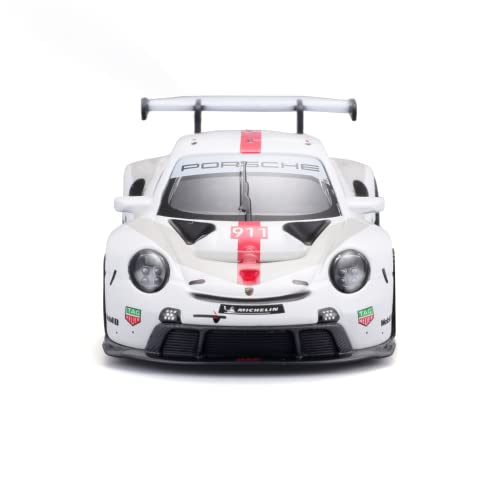 Modelo a escala 1:43 Bburago 911 RSR Blanco y Rojo miniatura 2
