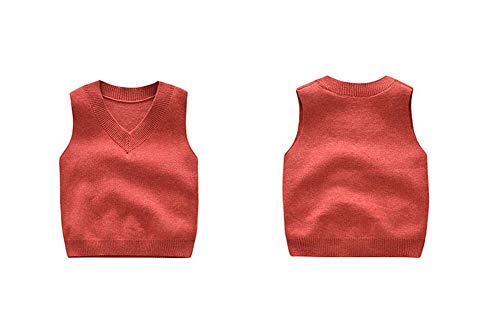 Image of PTPUKE Baby Boys Girls V Neck Comfort Knitted Sleeveless Pullover Sweater Vest