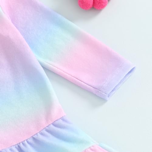 Image of Mubineo Toddler Girl Long Sleeve Swimsuit Beach Dress Cute Cover Ups Ruffle Bathing Suit Cover Up Kimono Kids Swimwear