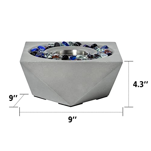 Limor Tabletop Fire Pit Bowl - Indoor Tabletop Fireplace Outdoor Portable Geometric Bio Ethanol Grey Mini Table Top Firepit #TOP4