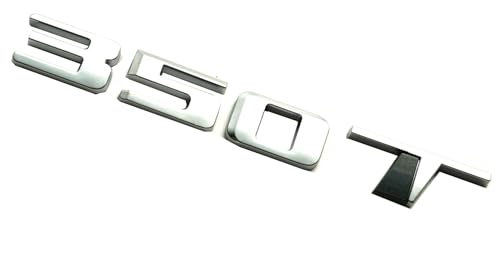 Image of 1Pc 350T Logo Emblem Compatible with CT4 CT5 XT4 XT5 Rear Turnk 350 T Nameplate 3D Badge (Chrome)