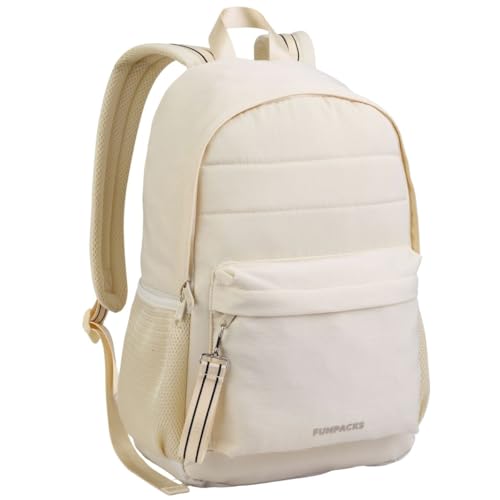 Mochila Juvenil Feminina Bolso para Notebook Funpacks BEGE
