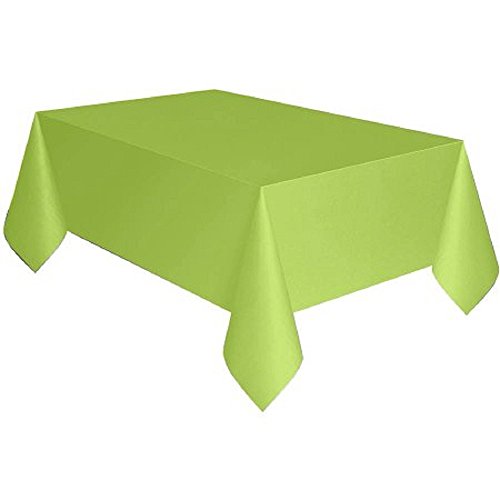 K-Kraft Green Table Covers/Tablecloths/Table Cloths, Plastic Rectangular (4, Neon Green)