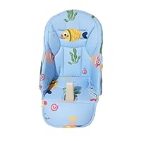 Hiseng Baby Dining Chair Cover PU Leather Baby High Chair Cover, Cartoon Baby High Chair Cushion Cover Universal Comfortable Padding Seat Cover for Kids Children Boys Girls (40x83cm,Fish)