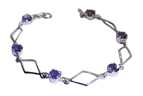Bracelet améthyste en argent sterling 925 gcb255 bijoux de luxe